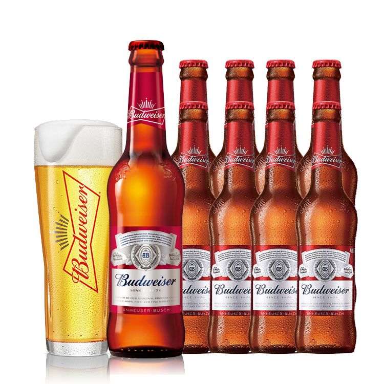 budweiser啤酒 百威黄啤 瓶装啤酒 330ml*12瓶