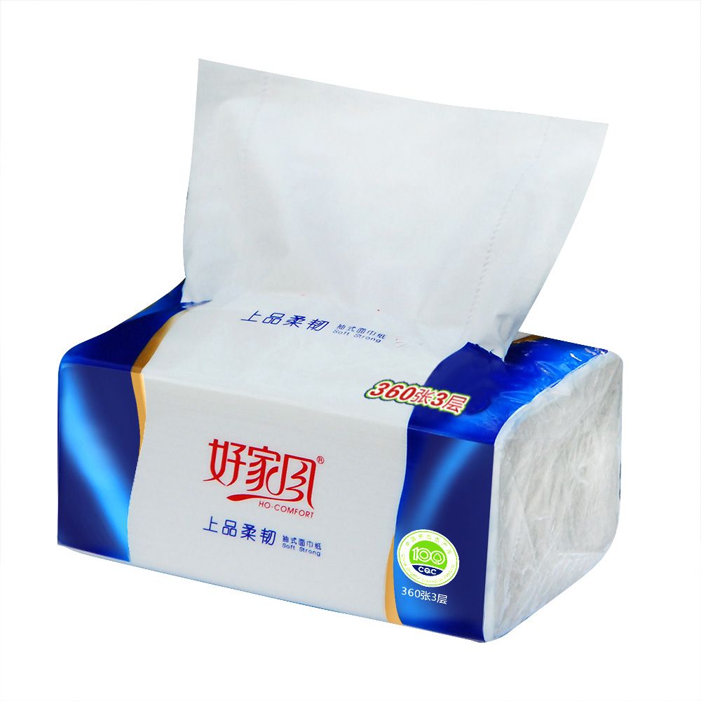 好家风 紫荆花面巾纸360张18包装2160抽