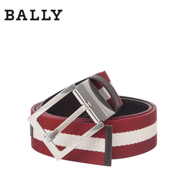 bally /巴利 条纹拼色男士牛皮皮带 tonni35 瑞士进口