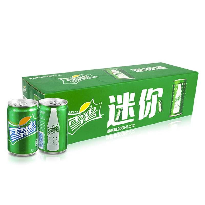 【易购】可口可乐雪碧 sprite 柠檬味 汽水饮料 碳酸饮料 迷你摩登罐