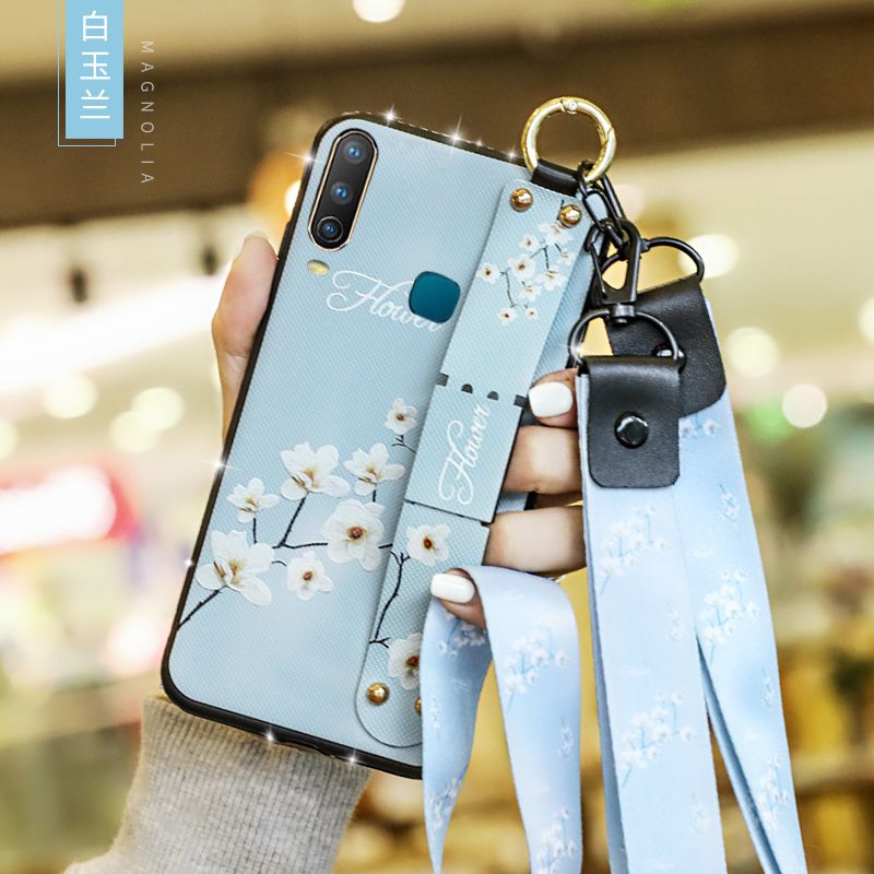 vivo手机壳套,vivos9e手机壳新款 麦阿蜜 vivo u3手机壳u3x保护套y3全包防摔个性创意新潮文艺碎花腕带