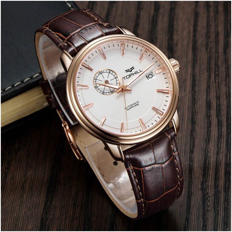 陀翡利迩tophill 瑞士品牌拓非手表 男表皮带全自动机械表男士商务