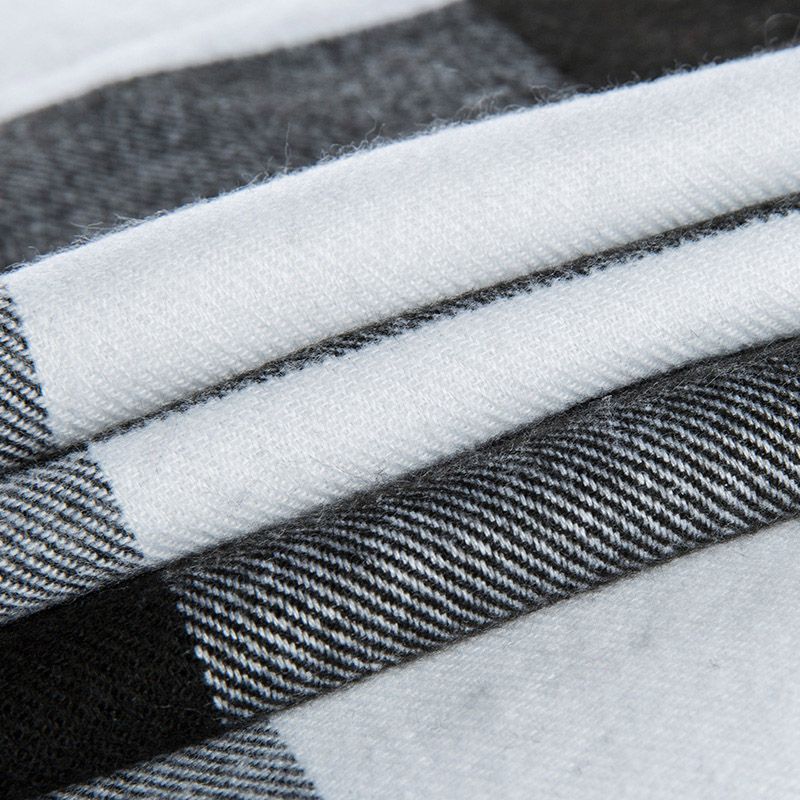 恒源祥黑白灰格子围巾 男款冬季保暖 男士经典百搭格子 hyx1004(经典