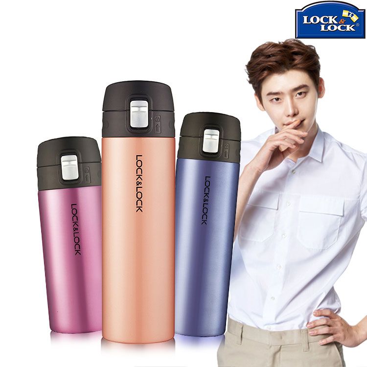 乐扣乐扣 lock&lock一键式菲特轻薄不锈钢保温杯400ml