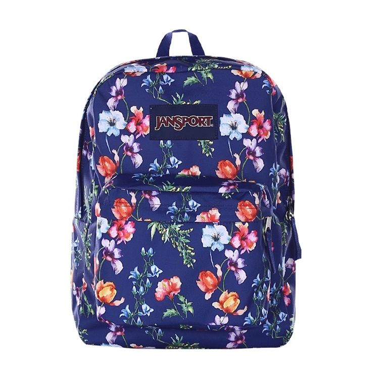 jansport 杰斯伯 男女款双肩背包校园休闲包书包 t501 0e2 蓝色花草地