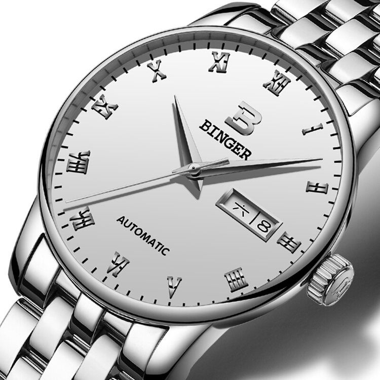 宾格【员服专享】(binger)手表男士机械表男商务腕表男士手表简约男表