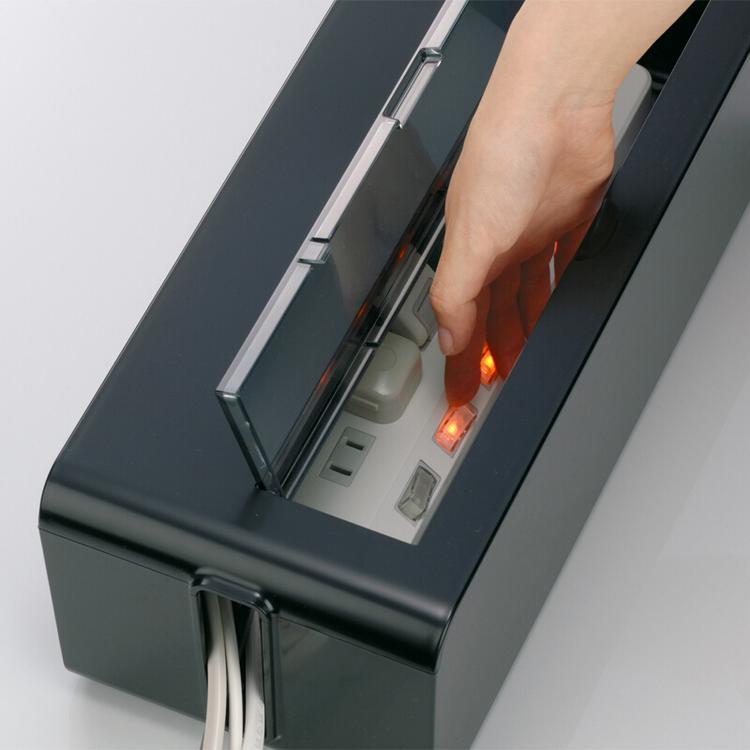 inomata插座集线盒插板电线整理塑料收纳盒集线器插头电源防护理线盒