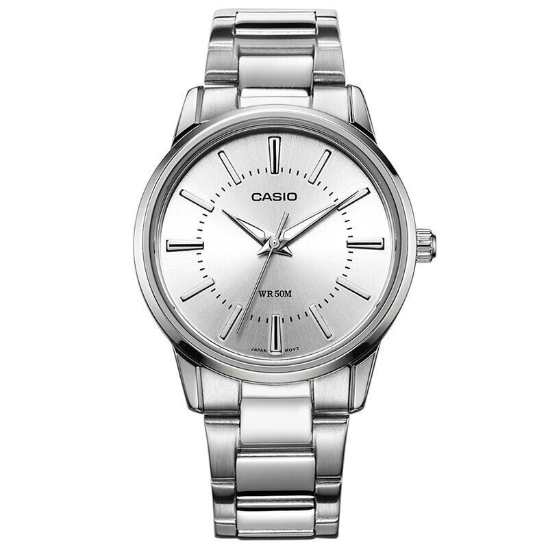 casio卡西欧 ltp-1303d-7a 简约白盘钢链石英女表