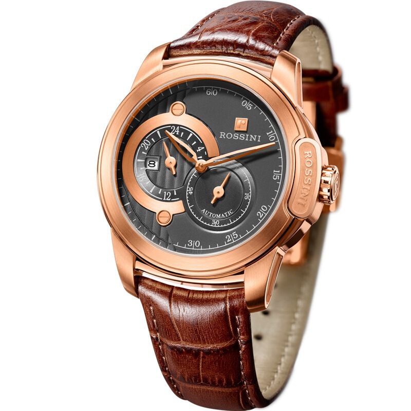 罗西尼(rossini) rossini罗西尼 雅尊商务系列 间金黑盘 单历 自动