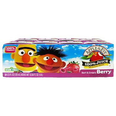 芝麻街 儿童饮料美国进口富含维他命草莓味 果汁125ml*8盒