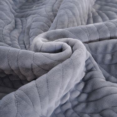 艾桐 毛毯 纯色休闲复合绒毯子