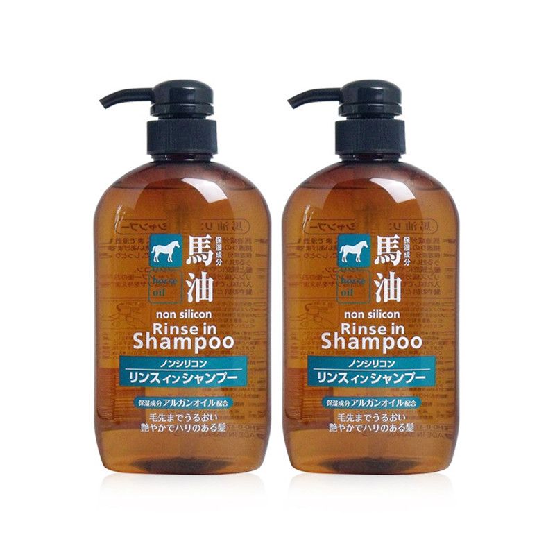熊野油脂 洗发护发双效合一洗发水600ml*2 日本进口 天然无硅弱酸性