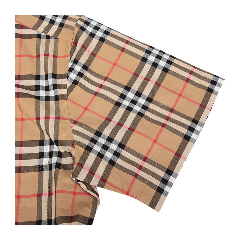 burberry 【19年新款】博柏利 vintage格纹短袖男士古典黄色衬衫