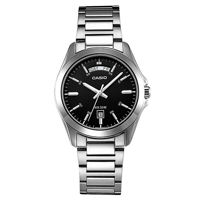 卡西欧 (casio)石英男表 时尚商务防水钢带男表mtp-1370d-1a1vdf