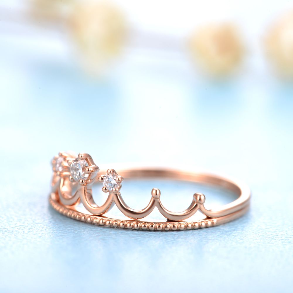 佐卡伊 玫瑰18k金皇冠钻石戒指女正品彩金女士戒指时尚款送女友