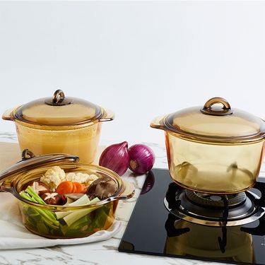 丽芙 微晶玻璃多用锅(法国进口) 玻璃直烧锅微晶锅汤锅炖锅煲汤锅透明