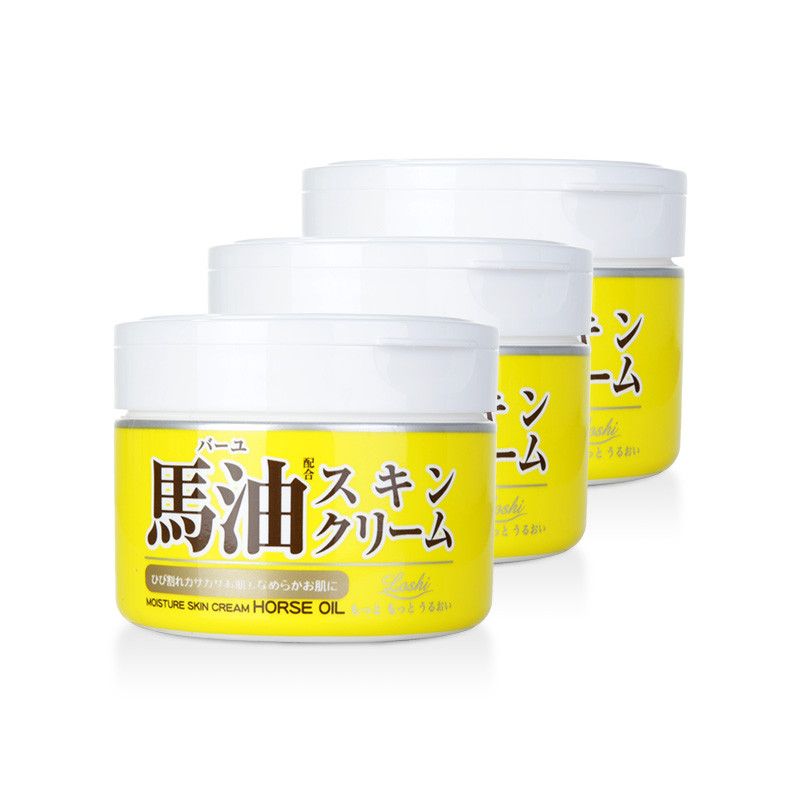 loshi 北海道马油皮肤霜乳霜220g*3 日本进口 滋润保湿 海淘城海外