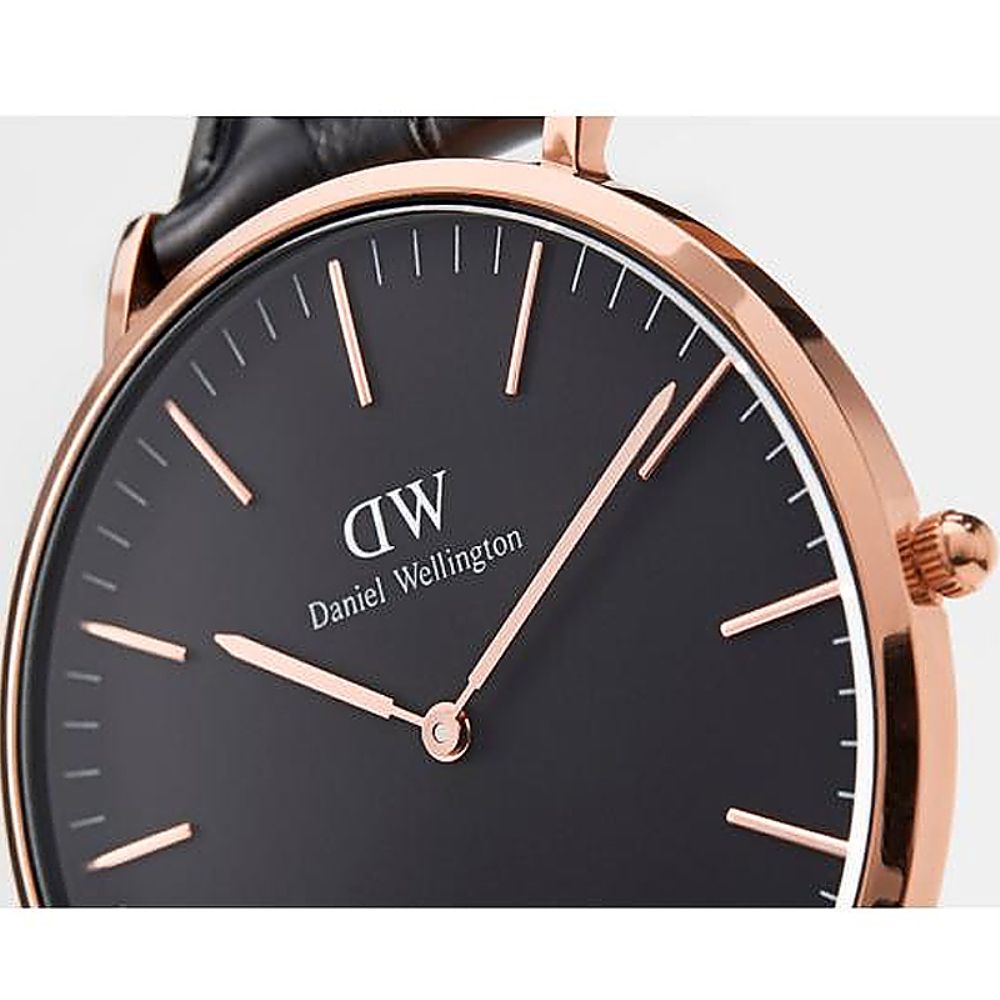 daniel wellington 丹尼尔惠灵顿时尚休闲黑表盘简约大气石英表 尼龙