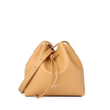 lancaster paris 抽绳束口纯色十字纹牛皮小号女士斜挎水桶包 42218