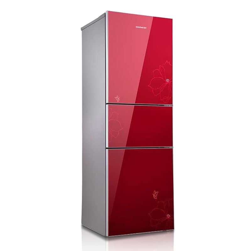 容声(ronshen) 218升三开门 软冷冻玻璃面板冰箱bcd-218d11nc 红色