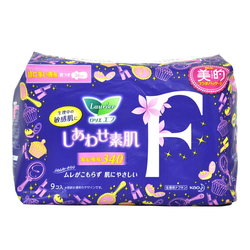 merries/花王 日本 乐而雅卫生巾夜用34cm*9片*2包