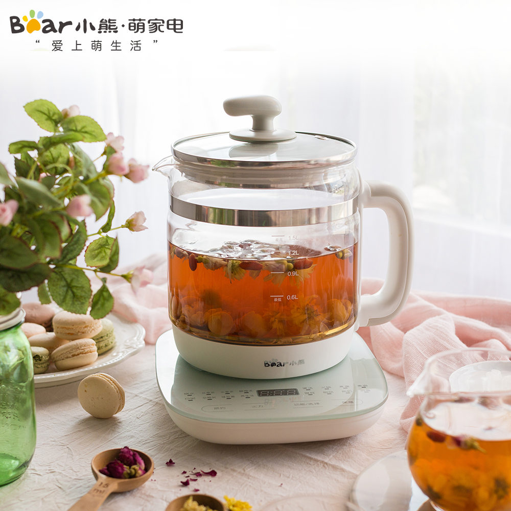 小熊ysh-c15f1养生壶加厚玻璃多功能烧水壶花茶办公室