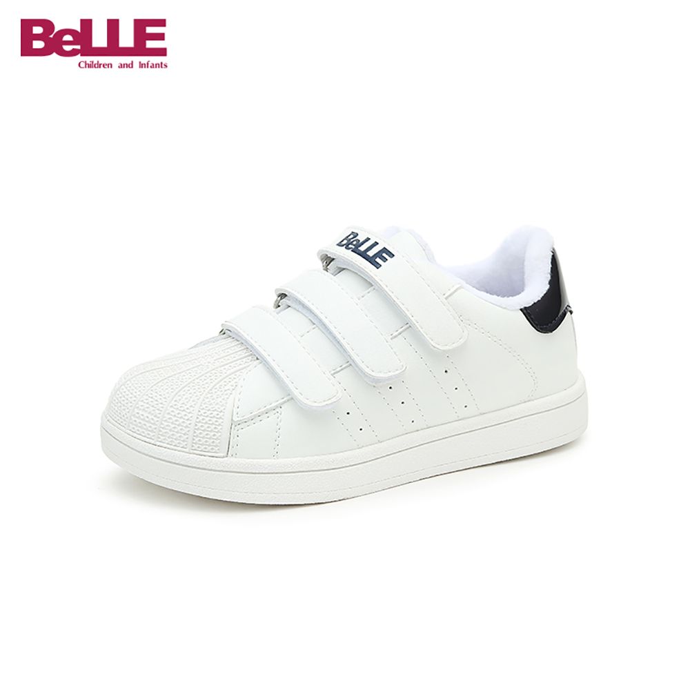 百丽 童鞋儿童休闲鞋秋冬新款中大童加绒小白鞋男童女童运动鞋de0910