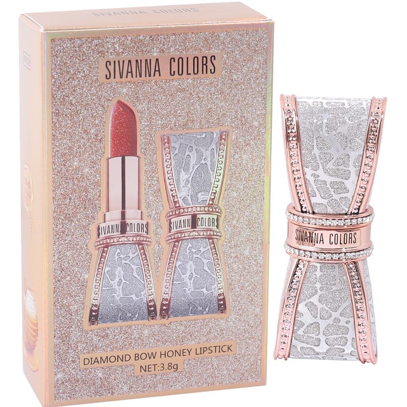 海购sivanna 【蝴蝶钻石 闪闪光泽】思薇娜钻石蝴蝶结蜂蜜口红3.