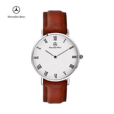 【新品首发】梅赛德斯-奔驰 驰尚系列简约钢壳白面皮带男士石英手表