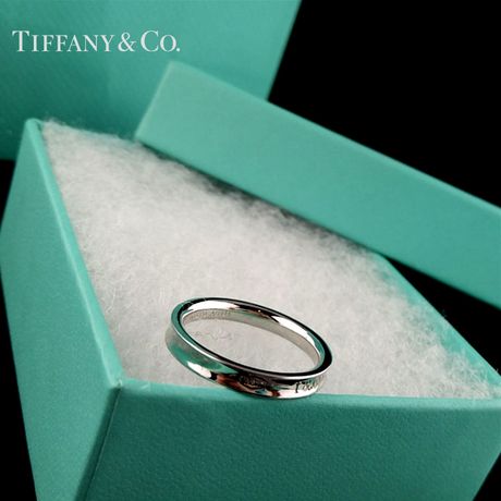 蒂芙尼tiffany&co 1837系列 925银 窄版情侣通款戒指