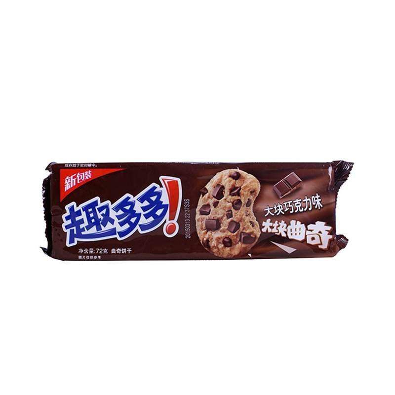 【易购】趣多多 大块曲奇饼干(大块巧克力味)72g/袋