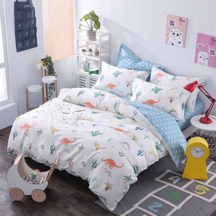 南极人 纯棉斜纹健康活性印花四件套200*230cm 恐龙纪元
