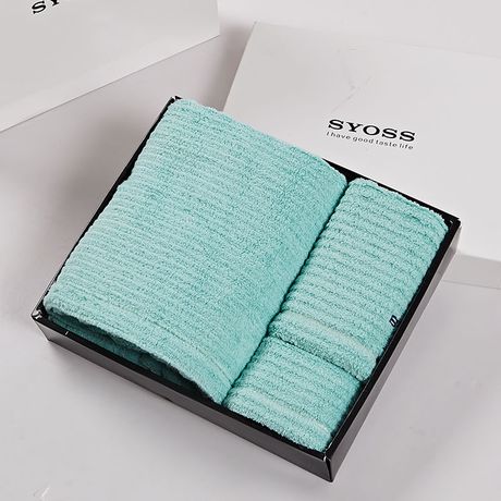 【易购】丝蕴(syoss)涓涓水波方巾毛巾浴巾三件套礼盒