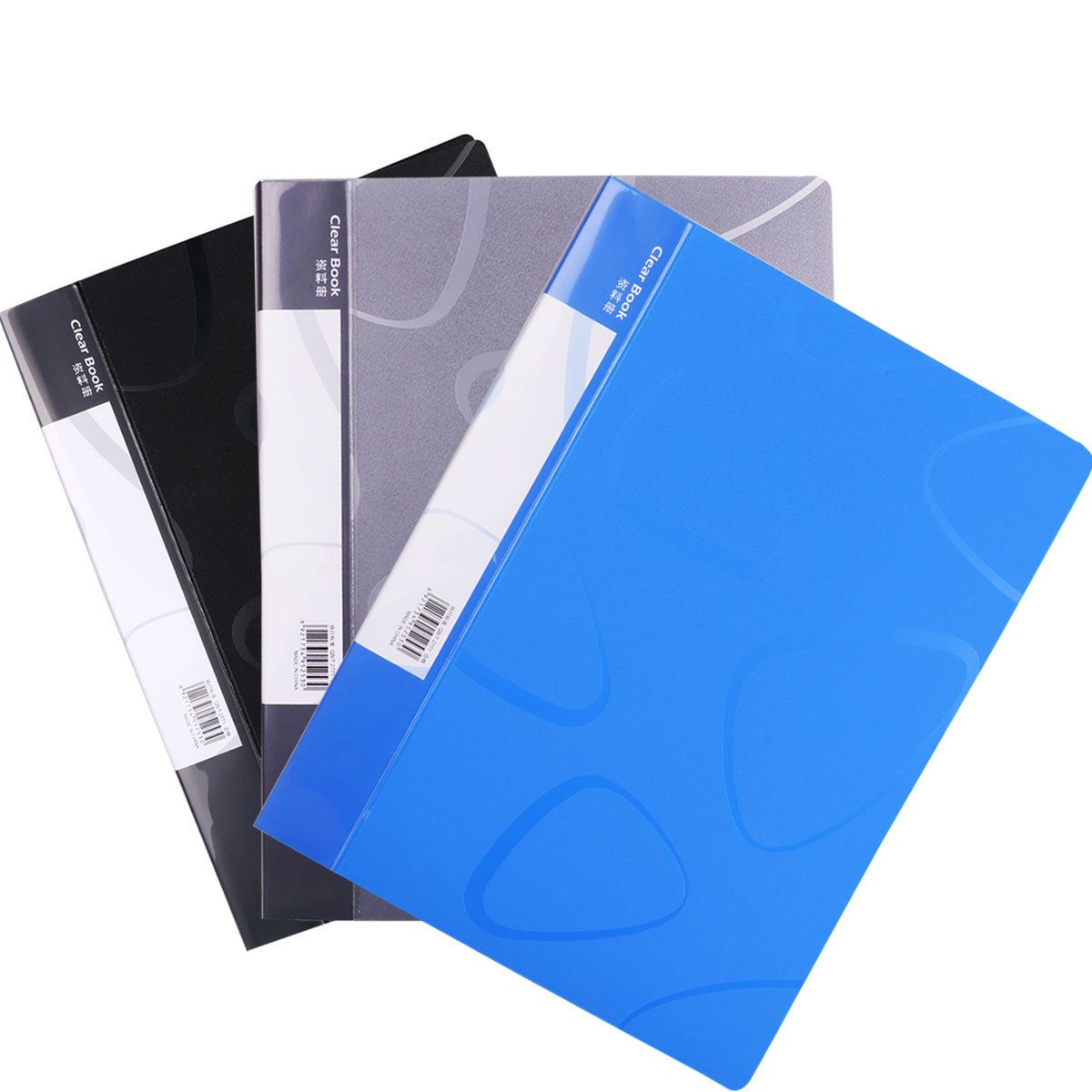 得力(deli)5256 高档a4/60页资料册/插袋文件册/活页文件夹 黑蓝灰