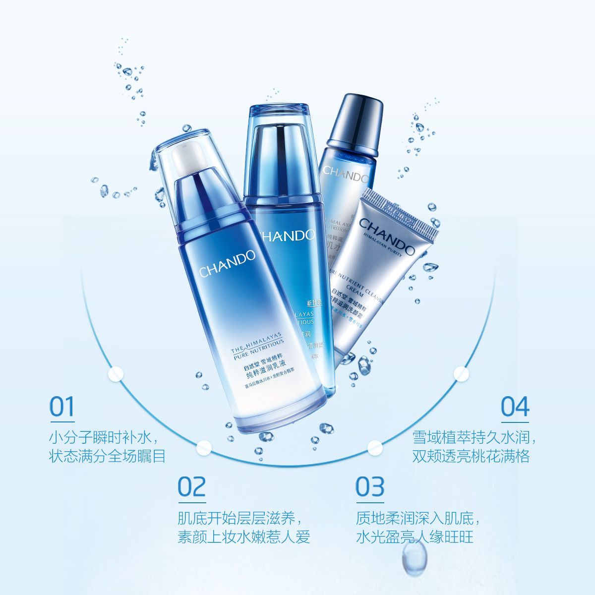 自然堂 护肤套装 自然堂【补水新肌密】雪域洁水乳护肤套装9件套 保湿