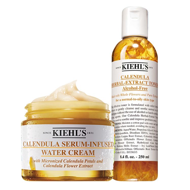 Kiehl's/科颜氏 金盏花修护焕能护肤套装 爽肤水250ml+水活霜50ml 美国进口 控油舒缓 Star Beauty