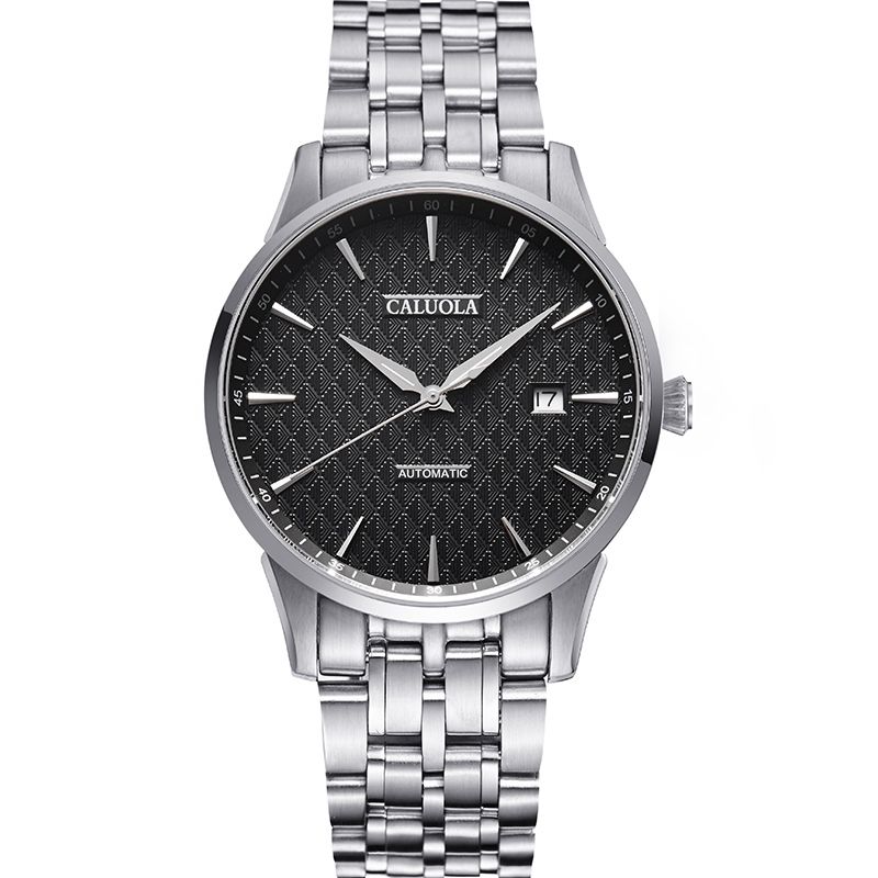 卡罗莱 运动手表男机械表全自动防水真皮精钢正品大表盘男士手表ca10