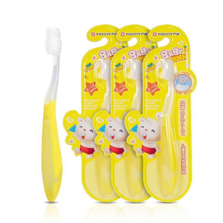 严迪6-12岁s4儿童牙刷3支装 抑菌银离子进口软细毛牙刷