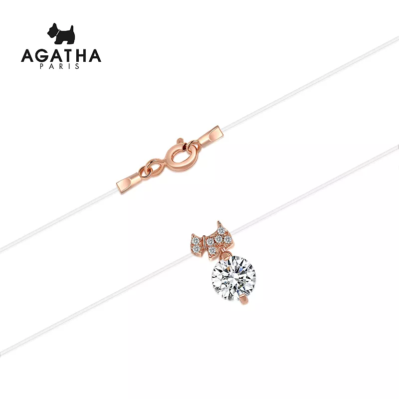 Agatha 瑷嘉莎 人鱼之泪简约吊坠项链（隐形透明鱼线 网红ins风）	