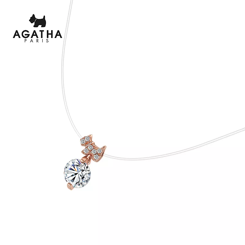 Agatha 瑷嘉莎 人鱼之泪简约吊坠项链（隐形透明鱼线 网红ins风）	