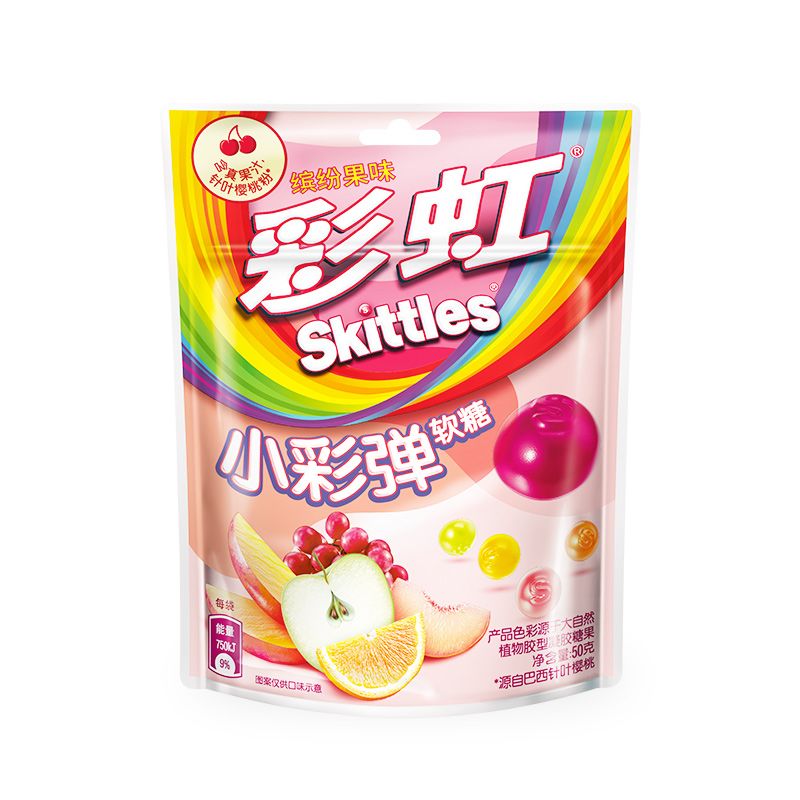 Dove 彩虹糖 小彩弹软糖50克缤纷果办公室休闲零食50g*4袋
