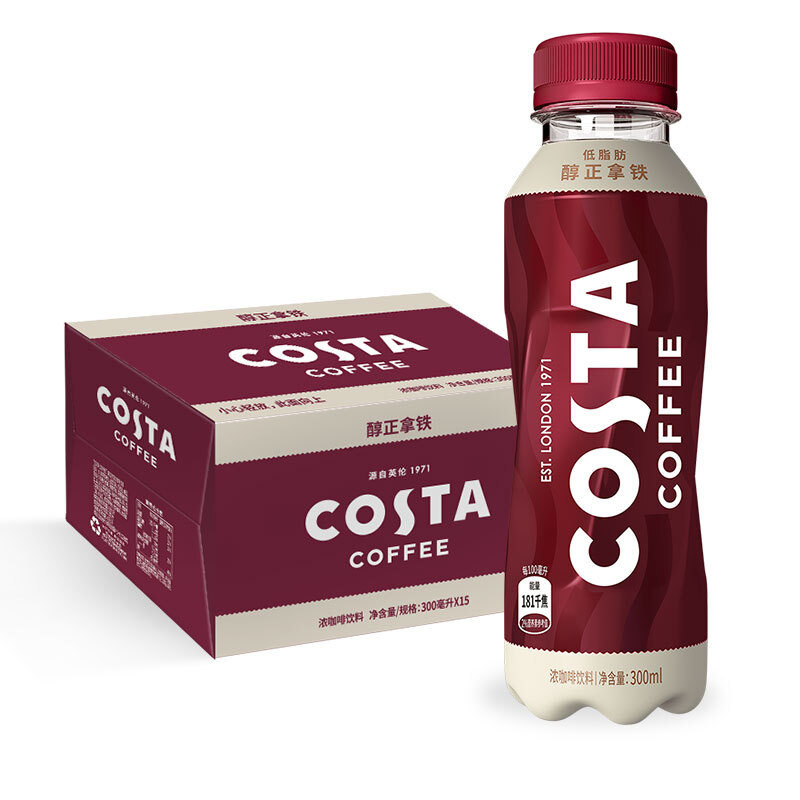 可口可乐 COSTA COFFEE醇正拿铁浓咖啡饮料 300mlx15瓶