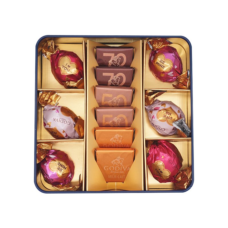 歌帝梵 （GODIVA）巧克力进口松露经典黑巧克力片12颗装礼盒经典铁盒装节日送男女朋友礼物巧克力【优惠券】