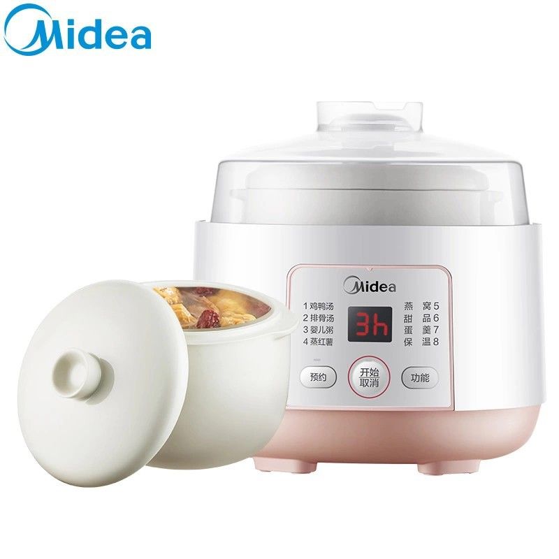 美的 （Midea）燕窝煲汤婴儿粥 电炖锅 电炖盅 电砂锅 白瓷内胆 MD-DZ08Easy101