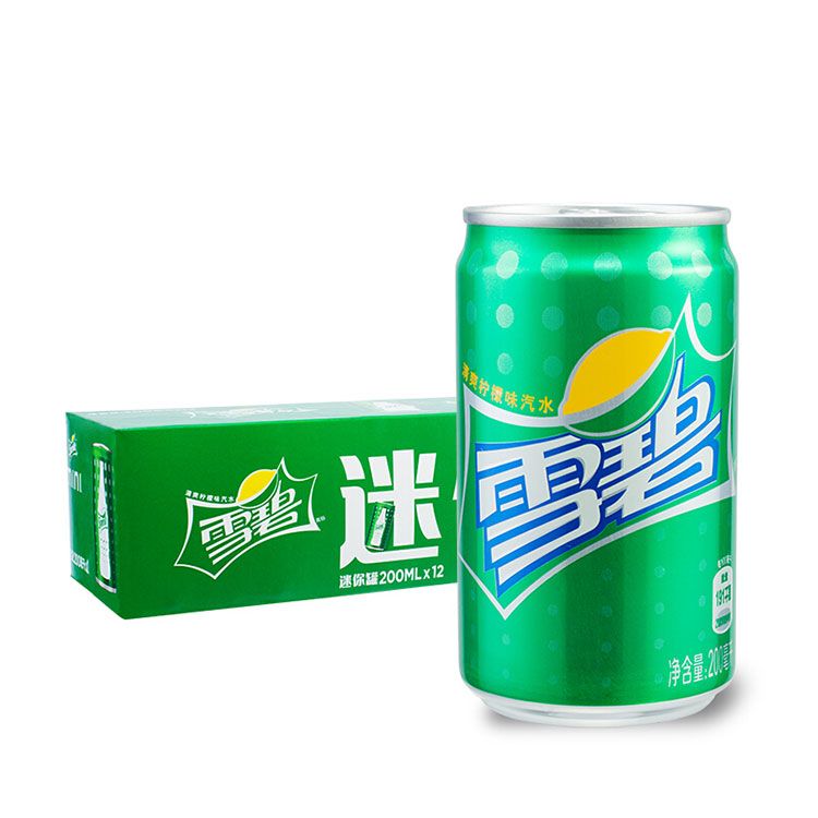 可口可乐 雪碧 Sprite 柠檬味 汽水 碳酸饮料 200ml*12罐 整箱装 迷你摩登罐