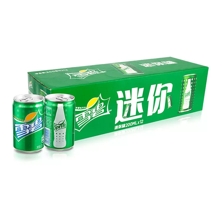 可口可乐 雪碧 Sprite 柠檬味 汽水 碳酸饮料 200ml*12罐 整箱装 迷你摩登罐