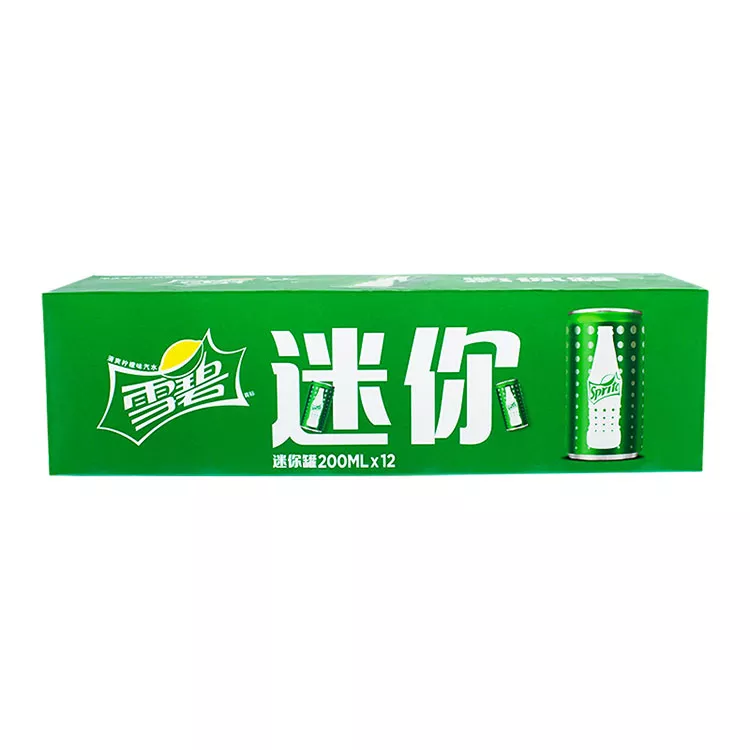 可口可乐 雪碧 Sprite 柠檬味 汽水 碳酸饮料 200ml*12罐 整箱装 迷你摩登罐