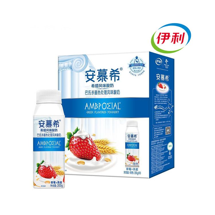 伊利 安慕希草莓燕麦酸牛奶200g*10盒 营养早餐酸奶 草莓燕麦 q