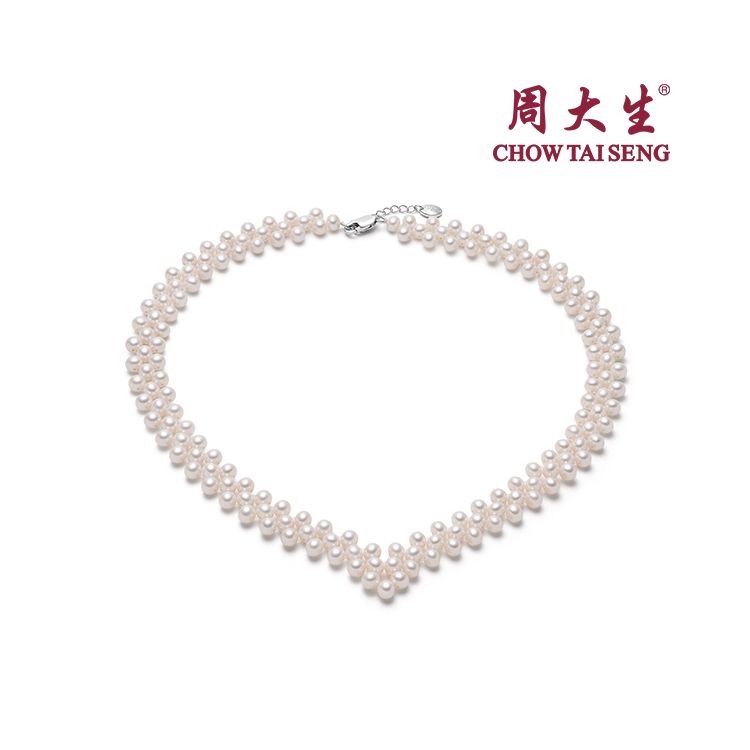 gN pearl/京润珍珠 兰吟 淡水珍珠项链5-6mm圆形多层小珠项链华丽经典款