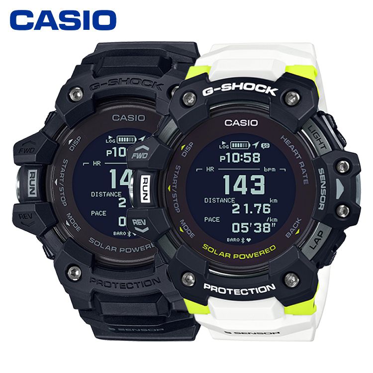CASIO 卡西欧防震防水蓝牙多功能计步心率监测运动男士手表 GBD-H1000系列赠无线双耳耳机